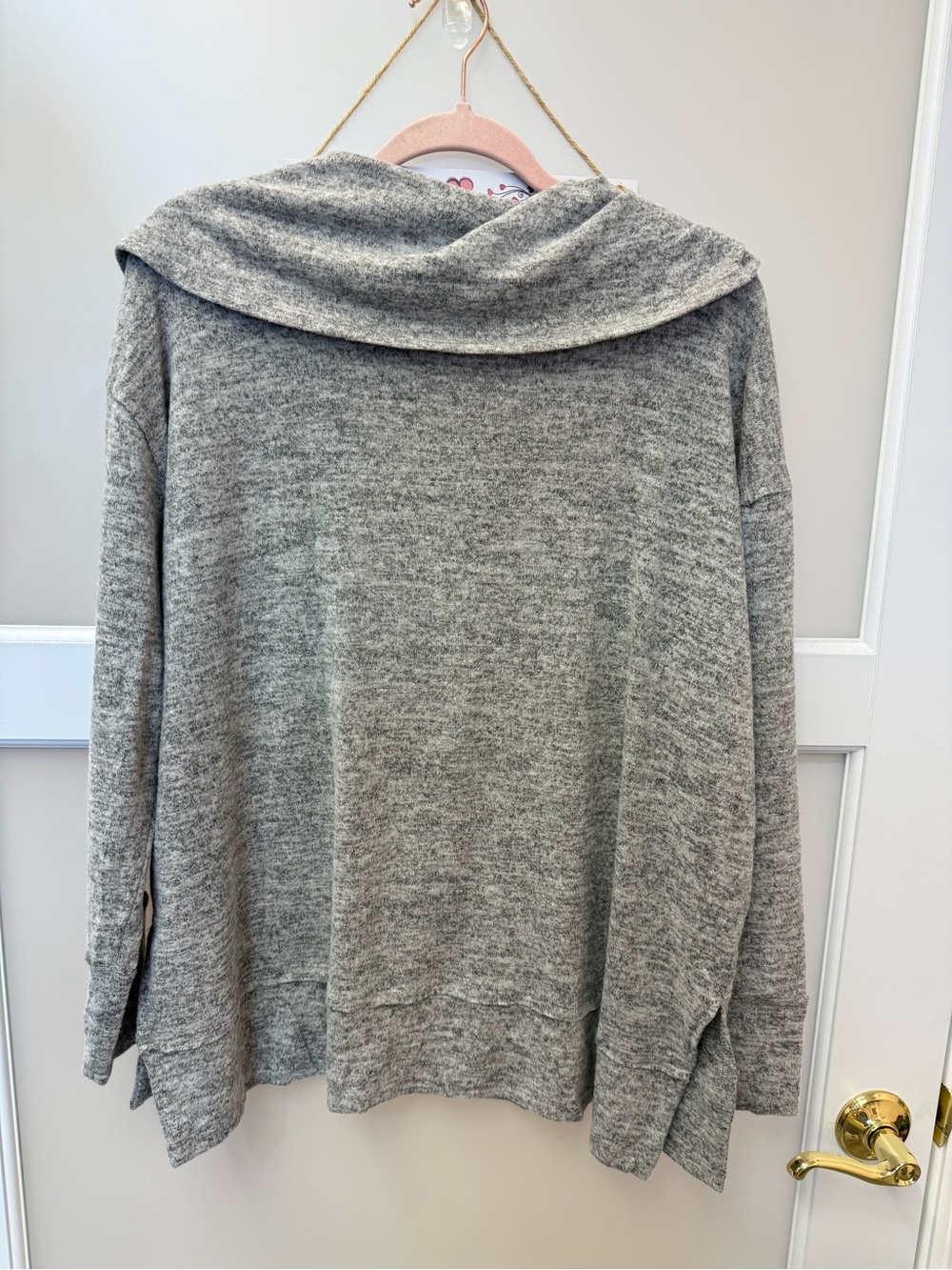 Cozy Cowl-Neck Knit Sweater Set in Light Gray - Picture 3 of 9